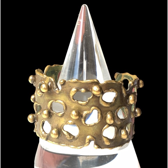 unbranded Jewelry - Vintage Brutalist Mid Century Modernist Brass Cuff Woman’s Bracelet Jewelry